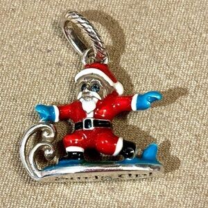 🎄🆕 Brighton Surf’s Up Santa charm Aqua, red, black, white enamel Retired